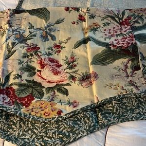 Waverly curtains Peony, iris, roses on light yellow background.